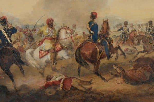 7th (Queen's Own), Hussars, charging mutineer cavalry, 1858