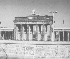 The Berlin wall as it was at the Brandenburg Gate.