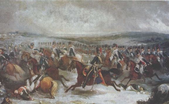 7th Hussars charging at Waterloo