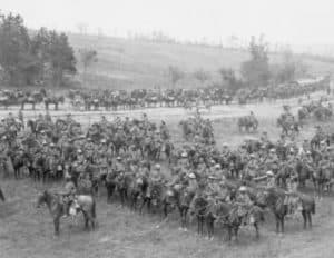 The 8th Hussars started the war in the Ambala Brigade, 5th Cavalry Division next to native Indian Mounted Regiments, seeing their first action in December 1914 at Givenchy.