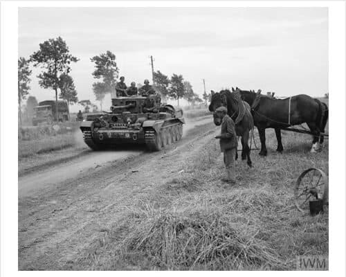 Article - A Cromwell tank of 7th Armoured Division, Normandy, 30 July 1944. © IWM (B 8183)